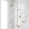 Signature Hardware Exposed Shower System with Shower Head and Handshower -Signature Hardware Shop 304383 exposed pipe shower hand shower brushed nickel