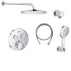 Grohe Grohtherm Thermostatic Shower System with Shower Head, Shower Arm, Smartactive Hand Shower, and Hose - Valve Included -Signature Hardware Shop GSS Grohtherm CIR 21 000