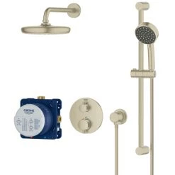 Grohe Grohtherm Thermostatic Shower System with Shower Head, Hand Shower, Slide Bar, Hose, and Valve Trim -Signature Hardware Shop grohe 34 745 alternate 143