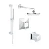 Grohe Pressure Balance Shower System with Single Function Shower Head and Hand Shower, Slide Bar and Valve Trim - Less Valve -Signature Hardware Shop grohe gr sqr 01 30