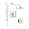 Grohe EuroCube Pressure Balance Shower System with Single Function Shower Head and Hand Shower, Slide Bar and Valve Trim - Less Valve -Signature Hardware Shop grohe gr sqr 02 31