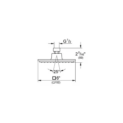 Grohe Allure Brilliant Pressure Balanced Shower System with Rain Shower Head, Handshower, Slide Bar, Wall Supply, Integrated Diverter and Volume Control - Rough-In Valve Included -Signature Hardware Shop grohe gss allure dpb 03 shower head dimensional drawing 232