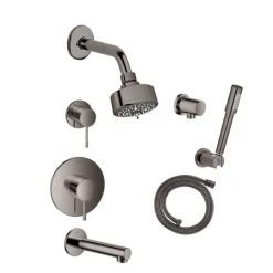Grohe Essence Pressure Balanced Shower System with Shower Head, Hand Shower, Shower Arm, and Hose - Valves Included