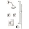 Grohe Eurocube Thermostatic Shower System with Multi-Function Shower Head, Handshower, Slide Bar, and Volume Controls - All Valves Included -Signature Hardware Shop grohe gss eurocube cth 07 000 117