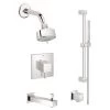 Grohe Eurocube Pressure Balanced Shower System with Multi-Function Shower Head, Handshower, Slide Bar, Wall Supply, Tub Spout, Integrated Diverter and Volume Control - Rough-In Valve Included -Signature Hardware Shop grohe gss eurocube tpb 06 000 100