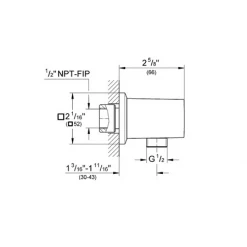 Grohe Eurocube Pressure Balanced Shower System with Multi-Function Shower Head, Handshower, Slide Bar, Wall Supply, Tub Spout, Integrated Diverter and Volume Control - Rough-In Valve Included -Signature Hardware Shop grohe gss eurocube tpb 06 wall supply dimensional drawing 237