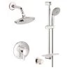 Grohe Europlus Thermostatic Shower System with Rain Shower Head, Handshower, Slide Bar, Wall Supply, Integrated Diverter and Volume Control - Rough-In Valve Included -Signature Hardware Shop grohe gss europlus dth 03 000 85
