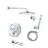 Grohe Grohtherm Thermostatic Shower System with Rain Shower Head, Hand Shower, Shower Arm, Hose, and Tub Spout - Valve Included