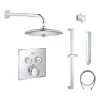Grohe SmartControl Shower System with Shower Head, Hand Shower, Shower Arm, Wall Supply Elbow, Slide Bar, Hand Shower Hose, Valve Trim, and Rough In -Signature Hardware Shop grohe gss grohtherm sq 04 00a 7109186