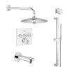 Grohe SmartControl Shower System with Tub Spout, Shower Head, Shower Arm, Wall Supply Elbow, Hand Shower, Valve Trim, and Rough In -Signature Hardware Shop grohe gss grohtherm sq 08 ls0 7109186
