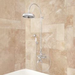 Signature Hardware Oxford Exposed Thermostatic Tub and Shower System with Hand Shower and Tub Spout - Rough In Included