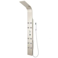 Signature Hardware Natalina Thermostatic Stainless Steel Shower Panel with Hand Shower and Ten Body Jet Sprays