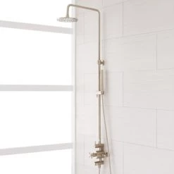 Signature Hardware Exira Thermostatic Shower System with Rain Shower Head, Hand Shower - Rough In Included