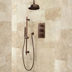 Signature Hardware Isola Thermostatic Shower System with 8" Rain Shower Head and Hand Shower - Rough In Included