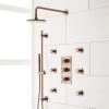 Signature Hardware Exira Thermostatic Shower System with 7-3/8" Shower Head, Hand Shower, and 6 Body Sprays - Rough In Included -Signature Hardware Shop signature hardware 369694 9441949