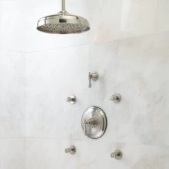 Signature Hardware Glenly Pressure Balanced Shower System with 12" Rain Shower Head and 4 Body Sprays - Rough In Included