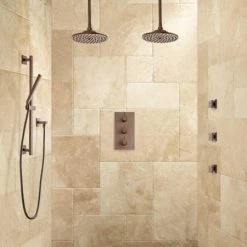 Signature Hardware Labelle Thermostatic Shower System with 10" Rain Shower Head and Hand Shower - Rough In Included
