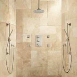 Signature Hardware Monette Thermostatic Shower System with 10" Rain Shower Head and Hand Shower - Rough In Included