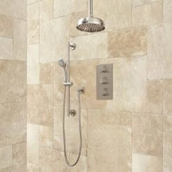Signature Hardware Isola Thermostatic Shower System with 6" Rain Shower Head and Hand Shower - Rough In Included