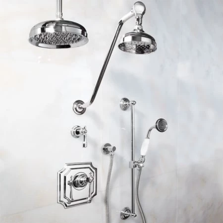 Signature Hardware Vintage Pressure Balanced Shower System with 12" Rain Shower Head and Hand Shower - Rough In Included 3 Signature Hardware Vintage Pressure Balanced Shower System with 12" Rain Shower Head and Hand Shower - Rough In Included