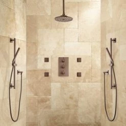 Signature Hardware Monette Thermostatic Shower System with 12" Rain Shower Head and Hand Shower - Rough In Included