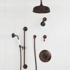 Signature Hardware Pressure Balanced Shower System with 12" Rain Shower Head and Hand Shower - Rough In Included