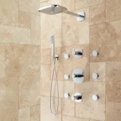 Signature Hardware Arin Thermostatic Shower System with Hand Shower and 6 Body Sprays - Rough In Included
