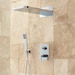 Signature Hardware Calhoun Shower System with Rainfall Shower Head and Hand Shower - Rough In Included