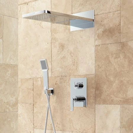 Signature Hardware Calhoun Shower System with Rainfall Shower Head and Hand Shower - Rough In Included 2 Signature Hardware Calhoun Shower System with Rainfall Shower Head and Hand Shower - Rough In Included