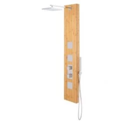 Signature Hardware Muzzillo Thermostatic Bamboo Shower Panel with Hand Shower and Three Bodysprays