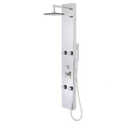 Signature Hardware Vaughn Pressure Balanced Stainless Steel Shower Panel with Hand Shower and Four Bodysprays