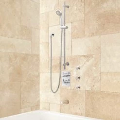 Signature Hardware Hinson Thermostatic Shower System with " Shower Head and Hand Shower - Rough In Included