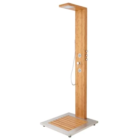 Signature Hardware Murray Bamboo Thermostatic Outdoor Shower Panel with Shower Head, Hand Shower, Bodysprays and Tray 3 Signature Hardware Murray Bamboo Thermostatic Outdoor Shower Panel with Shower Head, Hand Shower, Bodysprays and Tray