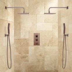 Signature Hardware Ryle Thermostatic Shower System with 7-3/4" Rain Shower Head and Hand Shower - Rough In Included