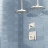 Signature Hardware Pinecrest Pressure Balanced Shower System with Shower Head, Shower Arm, Valve Trim, and Lever Handles- Less Rough-In Valve -Signature Hardware Shop signature hardware 453967 7441