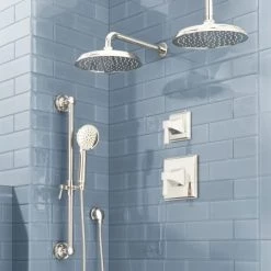 Signature Hardware Pinecrest Pressure Balanced Shower System with Shower Head, Hand Shower, Slide Bar, Shower Arm, Hose, Valve Trim, and Lever Handles
