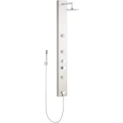 Signature Hardware Caeli Thermostatic Stainless Steel Shower Panel with Hand Shower and 3 Body Sprays