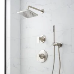 Signature Hardware Berwyn Pressure Balanced Shower System with Rain Shower Head, Hand Shower, Hose, Valve Trim and Diverter - Rough In Included