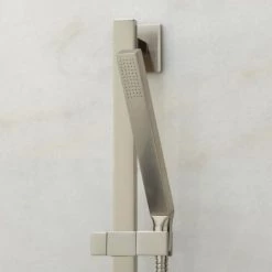 Signature Hardware Onassis Thermostatic Shower System with Shower Head, Hand Shower, Slide Bar, Bodysprays, Shower Arm, Hose and Valve Trim - Valve Included -Signature Hardware Shop signature hardware 925939 hand shower brushed nickel 284