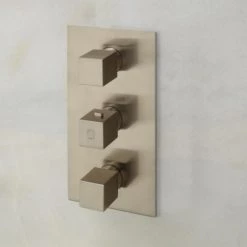 Signature Hardware Onassis Thermostatic Shower System with Shower Head, Hand Shower, Slide Bar, Bodysprays, Shower Arm, Hose and Valve Trim - Valve Included -Signature Hardware Shop signature hardware 925939 valve trim brushed nickel 455