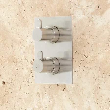 Signature Hardware Hinson Thermostatic Shower System with " Shower Head and Hand Shower - Rough In Included 4 Signature Hardware Hinson Thermostatic Shower System with " Shower Head and Hand Shower - Rough In Included - Image 2