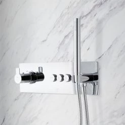 Signature Hardware Hollyn Thermostatic Shower System with 6-1/2" Rainfall Shower Head and Hand Shower- Rough In Included -Signature Hardware Shop signature hardware 948008 alternate 156